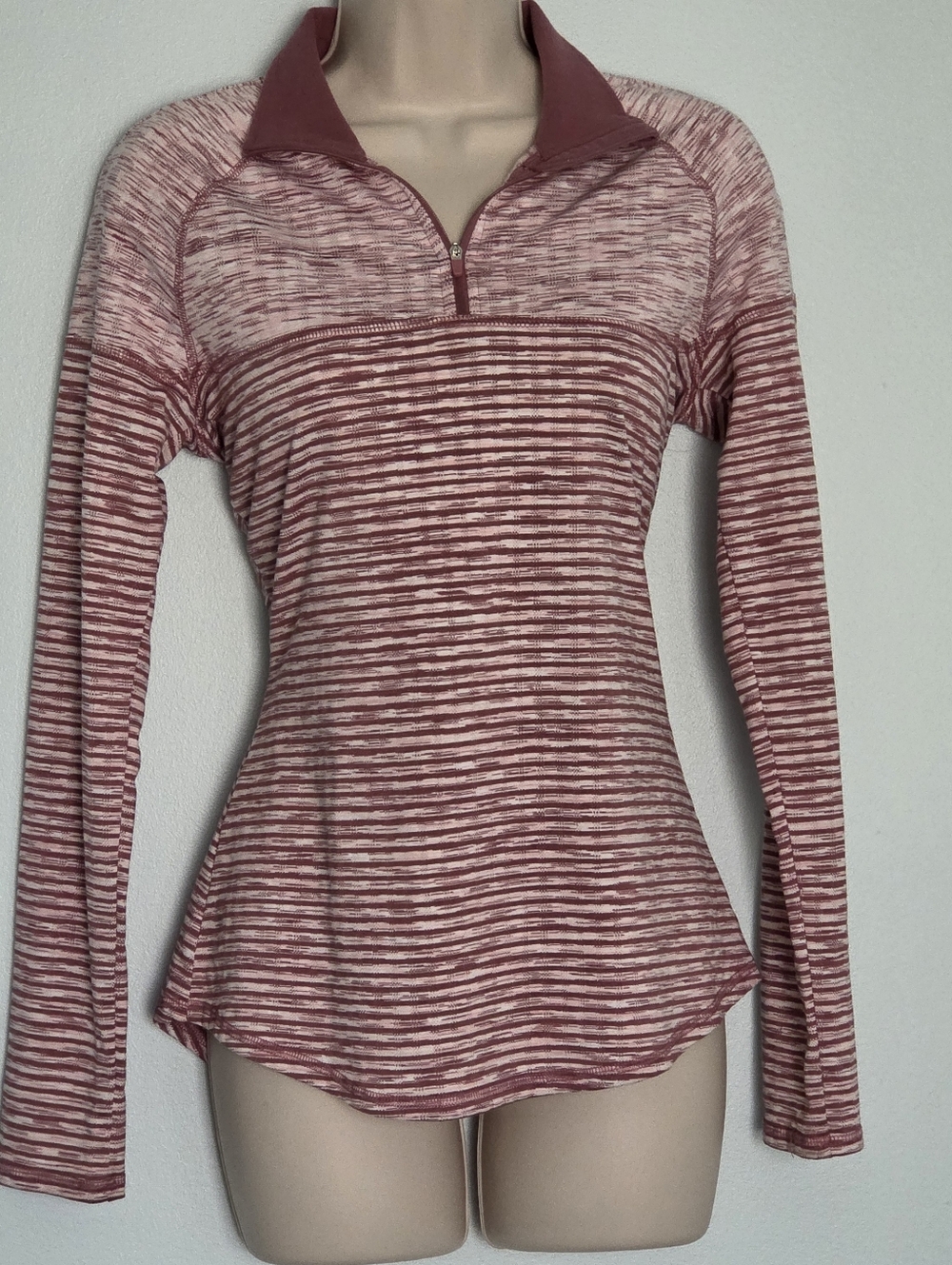 Avia Pink Striped Longsleeve Pullover - Sz S